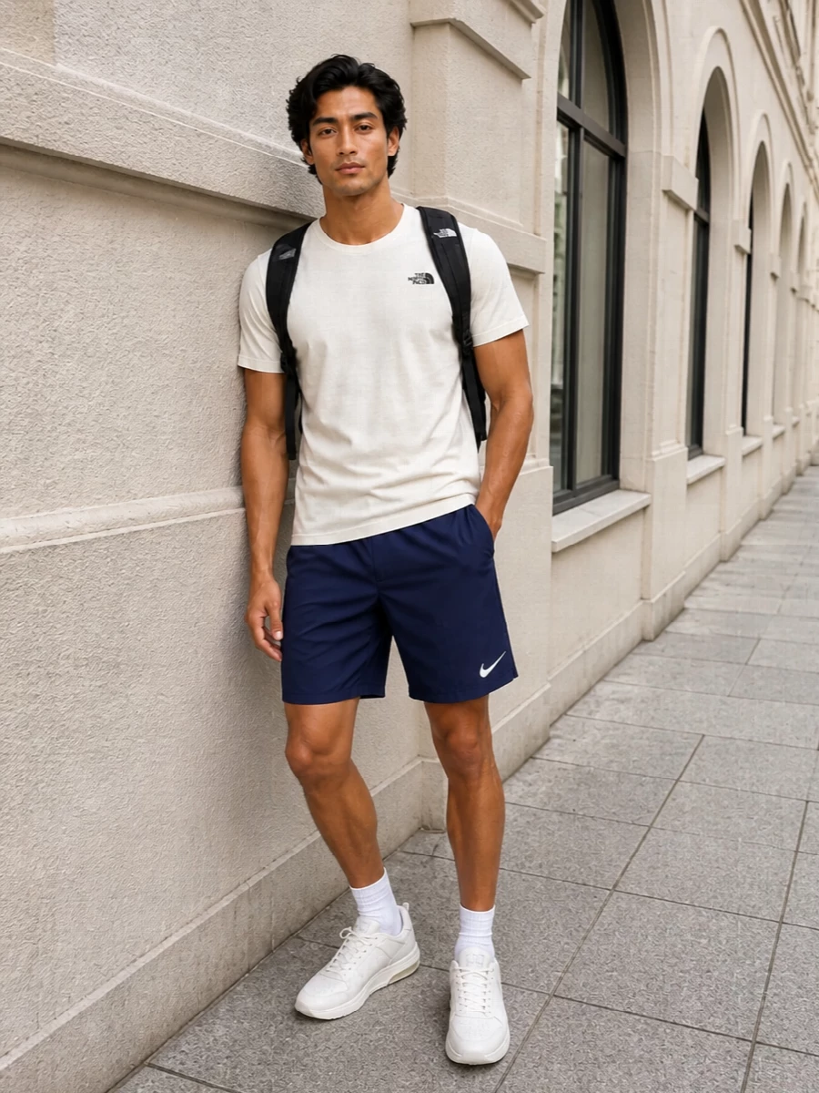 North face tee nike shorts tommy sneakers