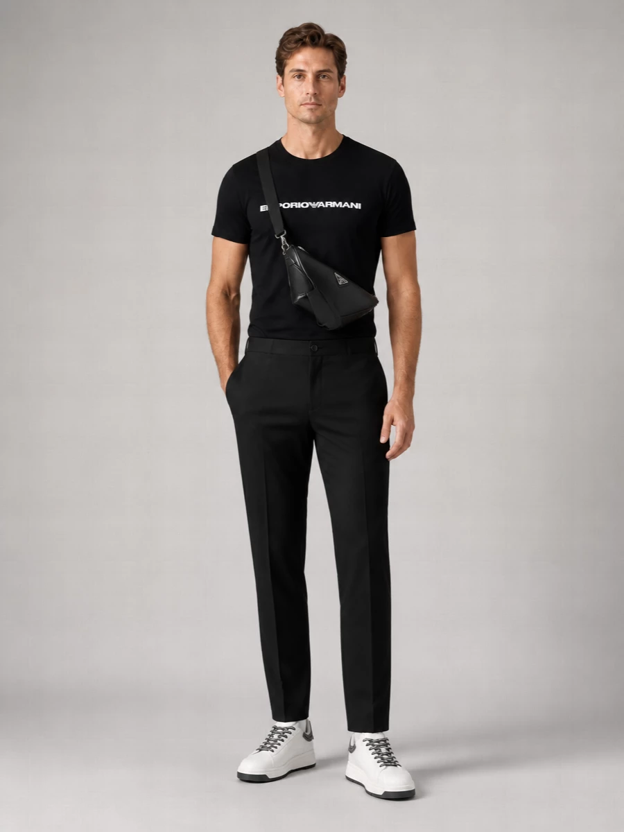 Emporio Armani Leather Low-Top Sneakers