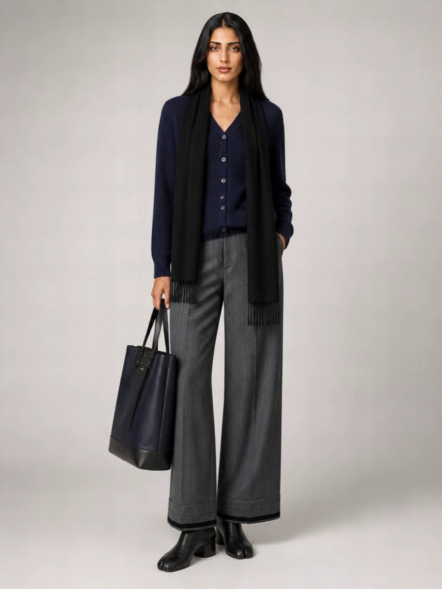 Maison Margiela Ribbed V-Neck Wool Cardigan
