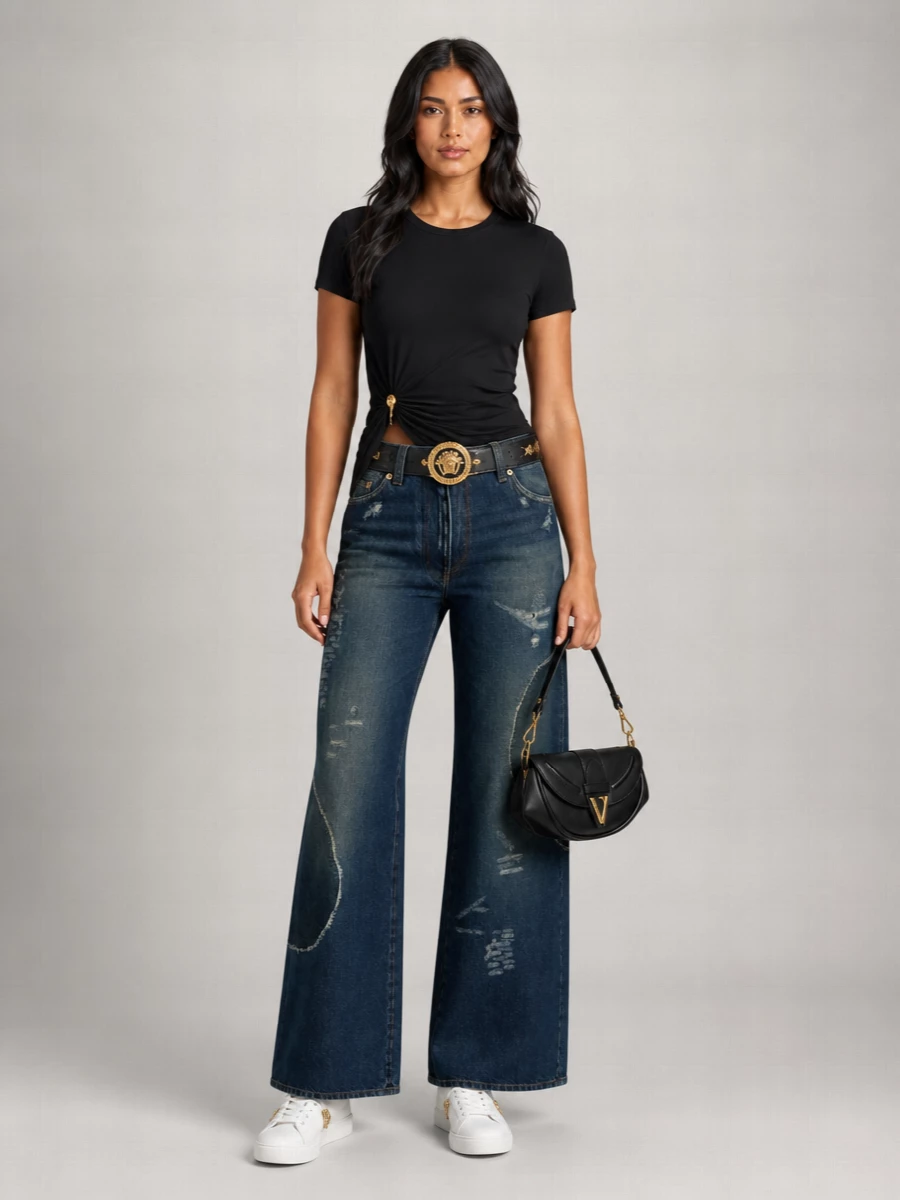 Versace Denim Wide-Leg Jeans