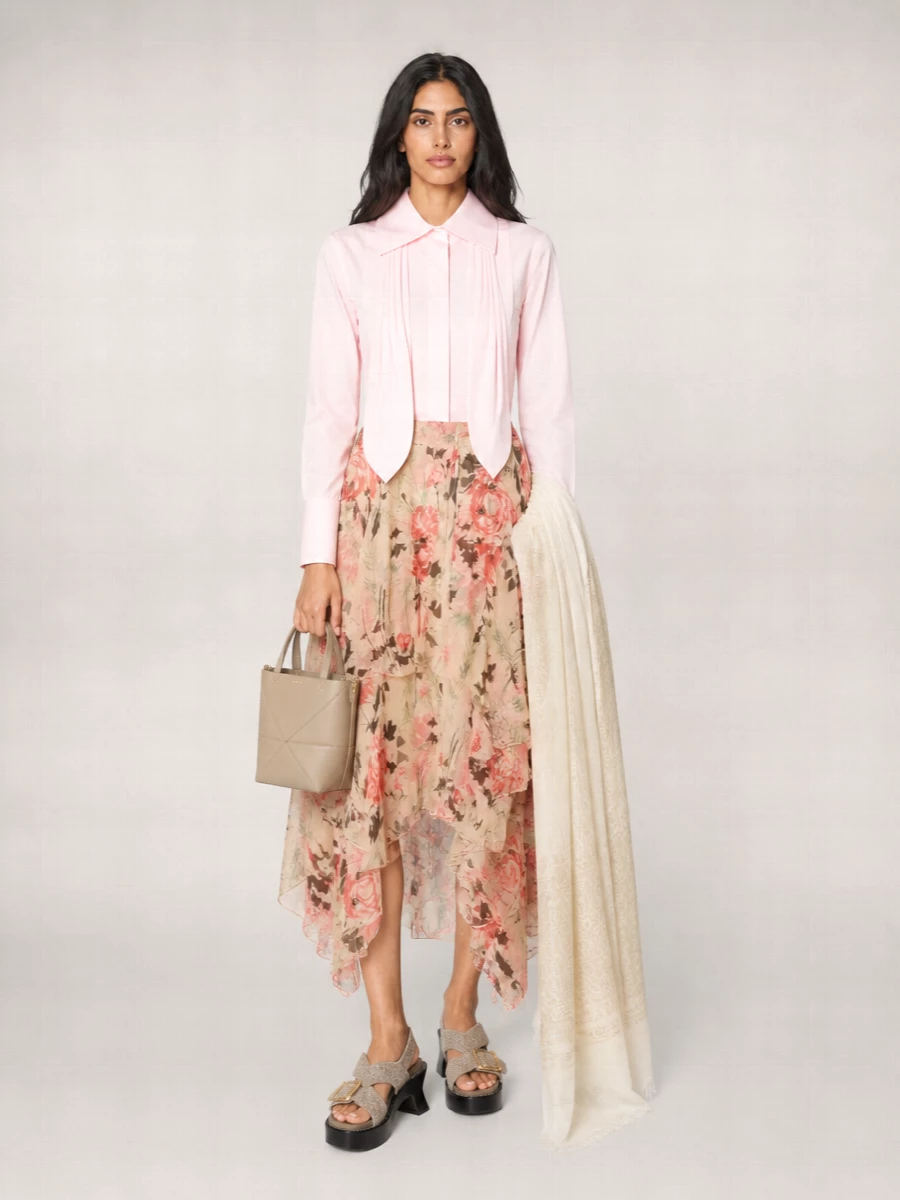 Loewe Printed Silk Asymmetric Skirt