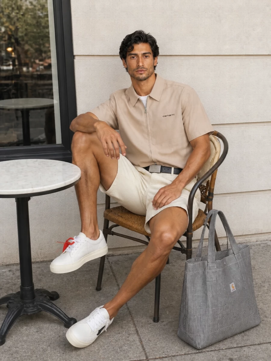 Carhartt wip summer outfit off white sneakers