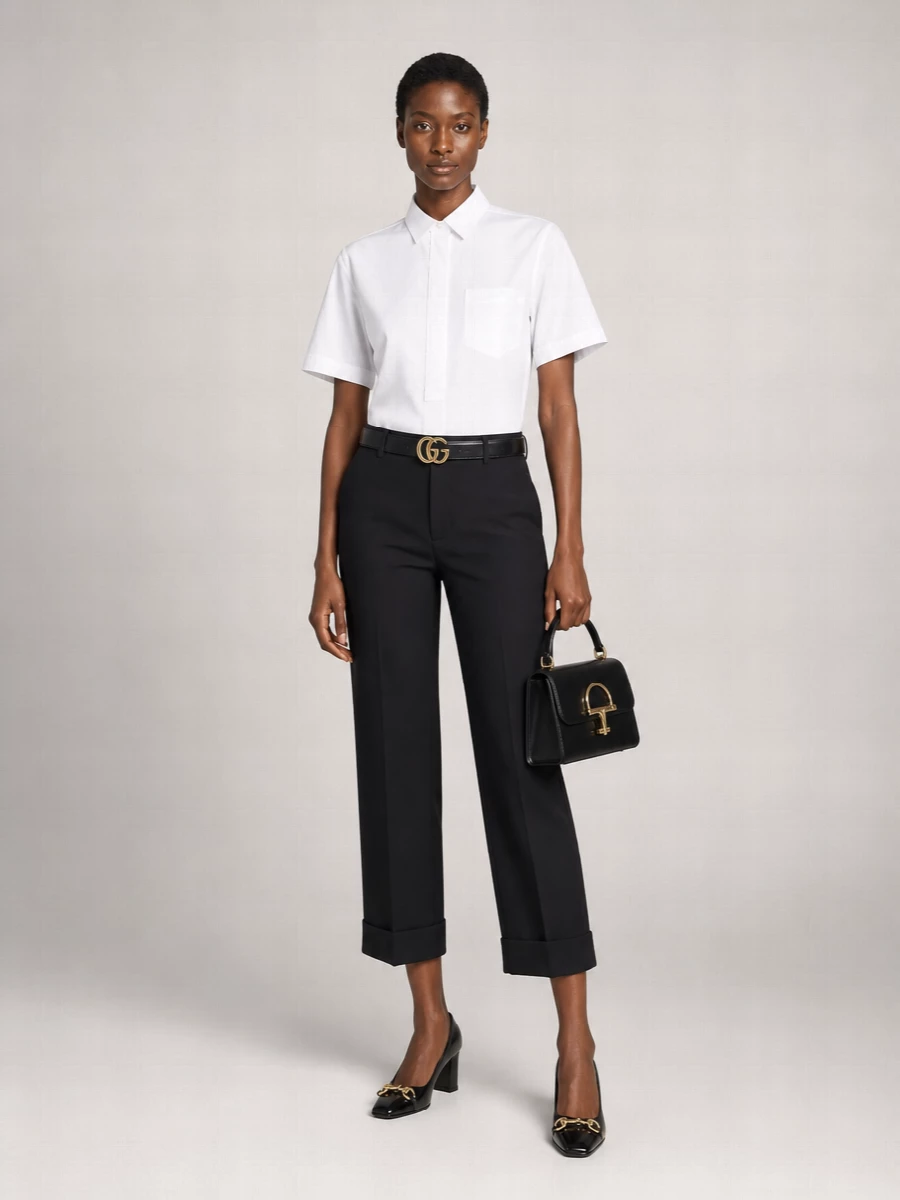 Gucci Wool Cropped Flared Trousers