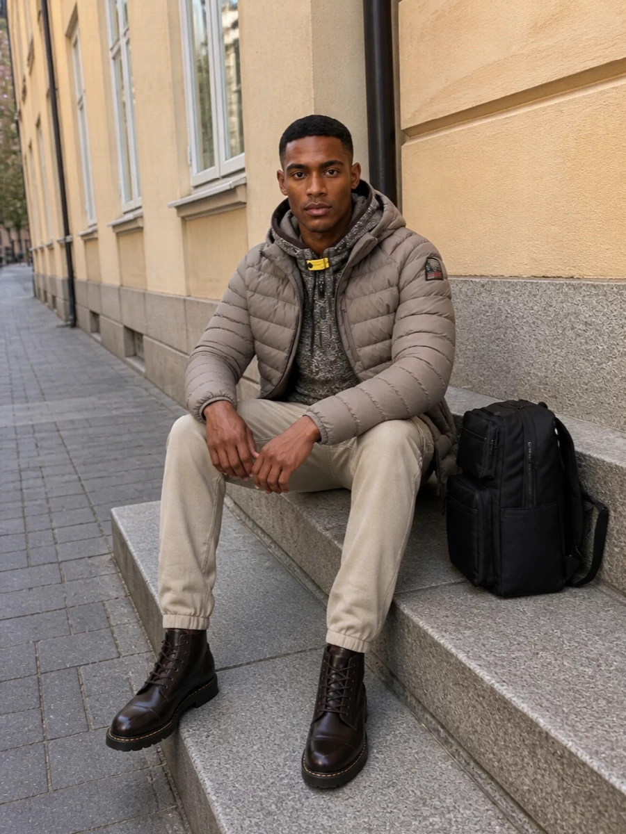 Parajumpers puffer ten c joggers paraboot boots