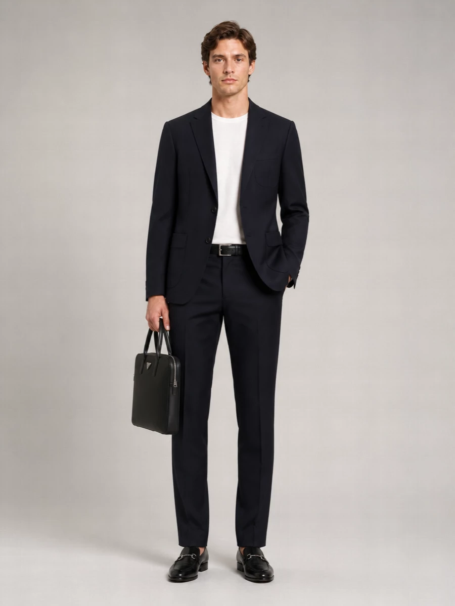 Giorgio Armani Honeycomb Knit Single-Breasted Suit Jacket