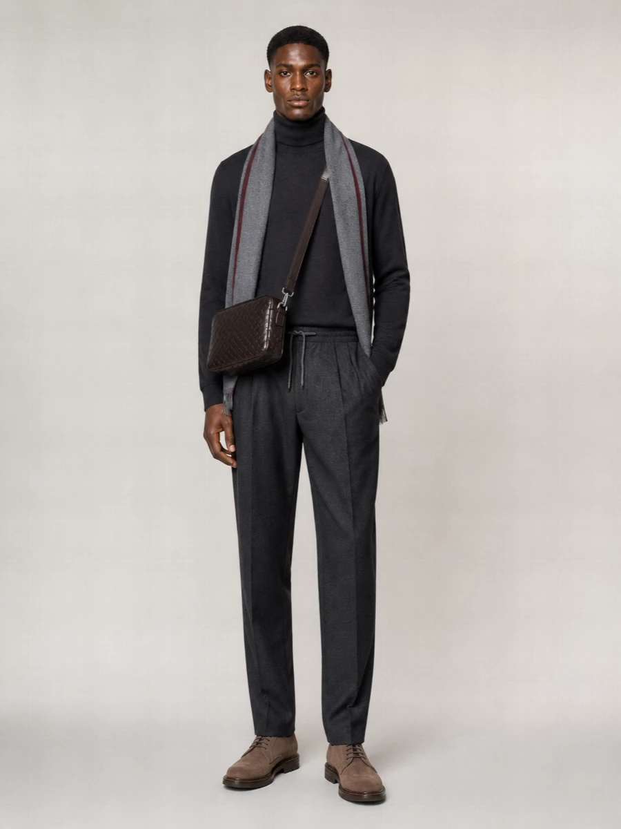 Brunello Cucinelli Ribbed Wool Cashmere Turtleneck Sweater