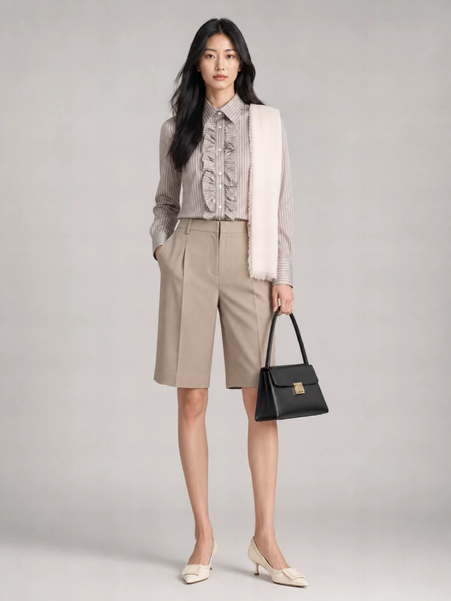 Ami Paris Long Sleeve Ruffled Shirt
