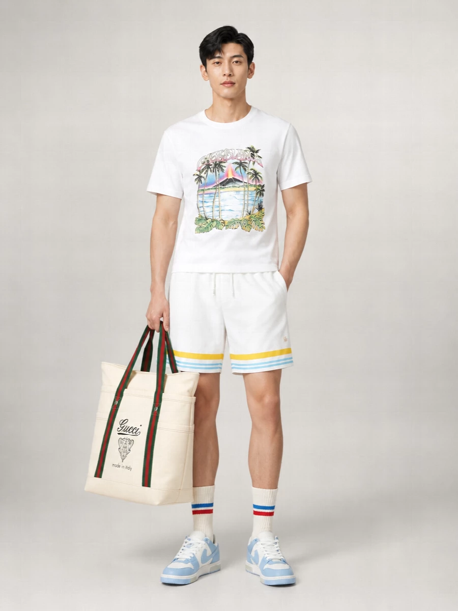 Casablanca Volcano-Print Cotton T-Shirt