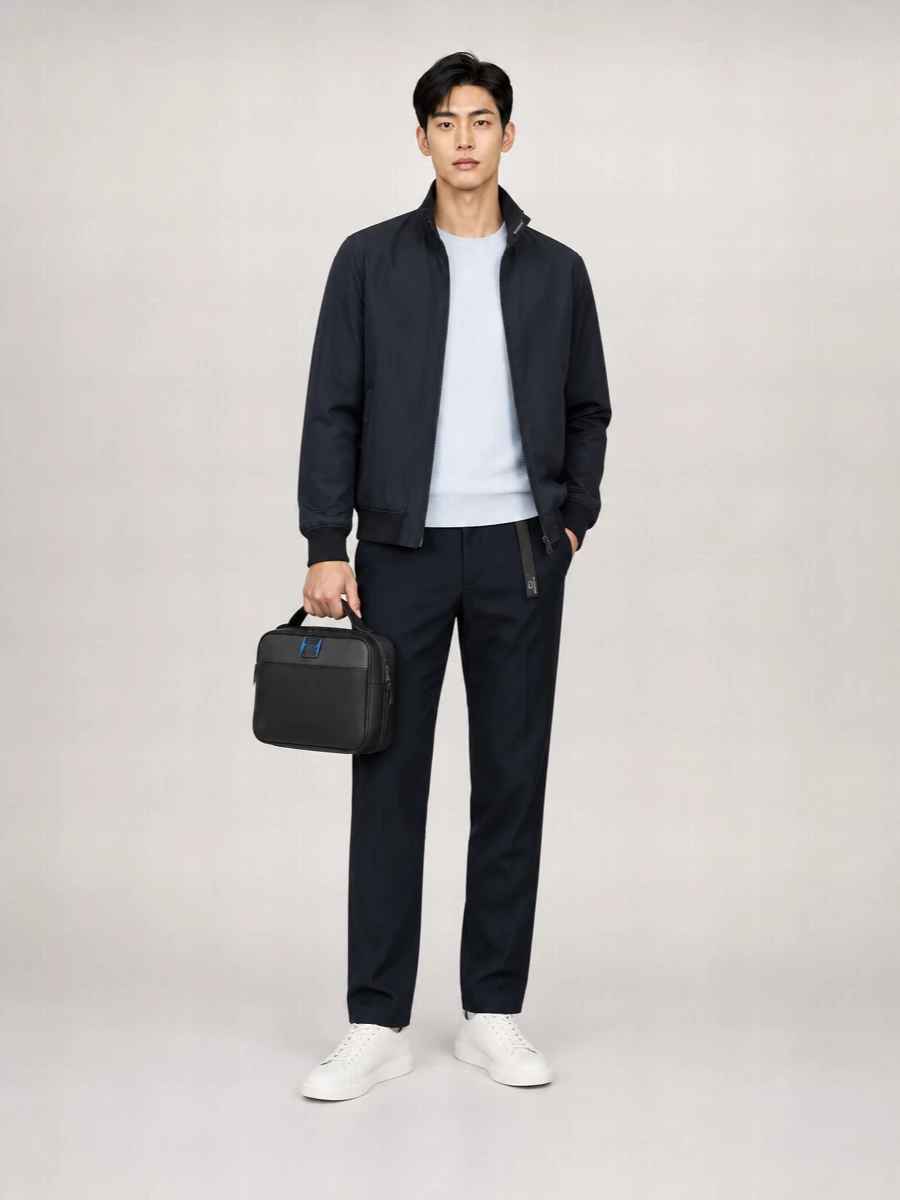 Woolrich Ribbed Trim Bomber Jacket