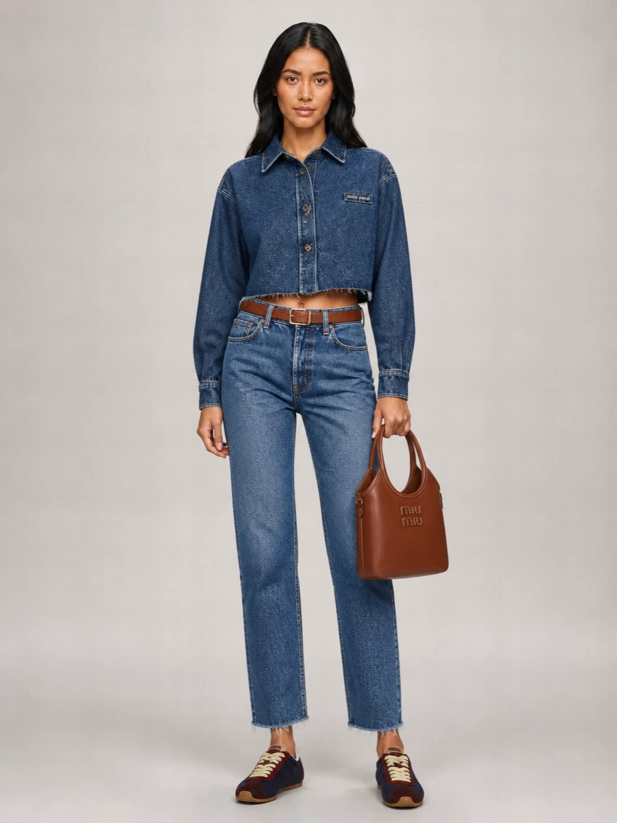 Miu Miu Denim Midi Skirt