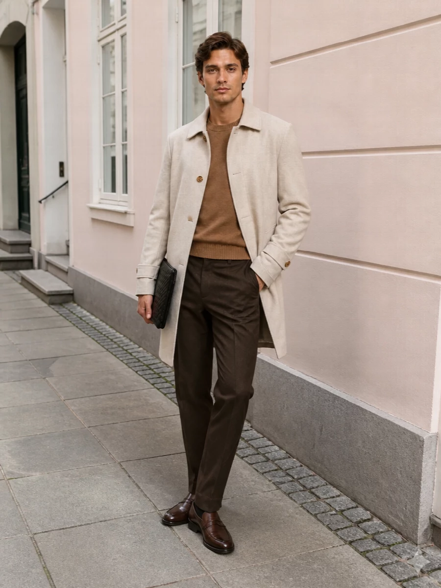 Lardini coat brioni trousers tods loafers