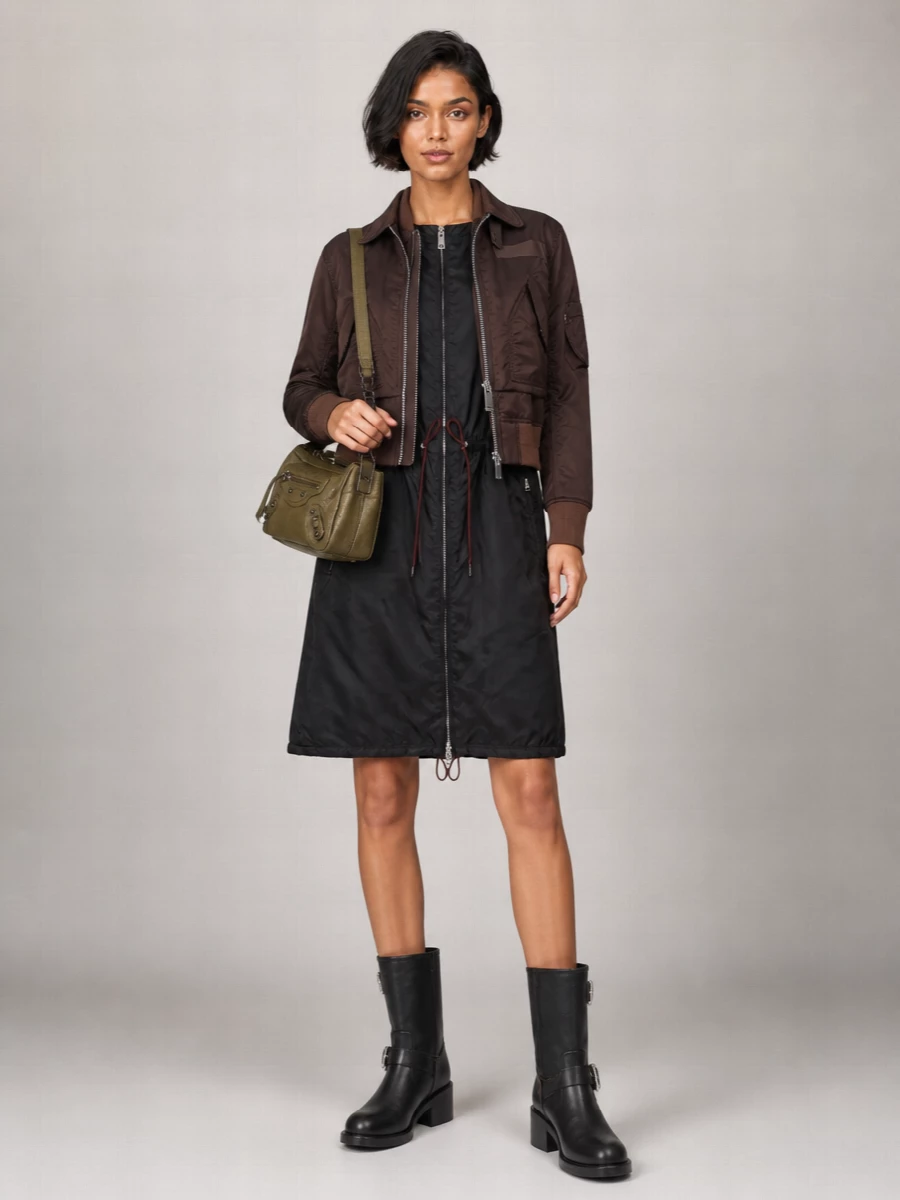 Sacai Nylon Twill Layered Bomber Jacket