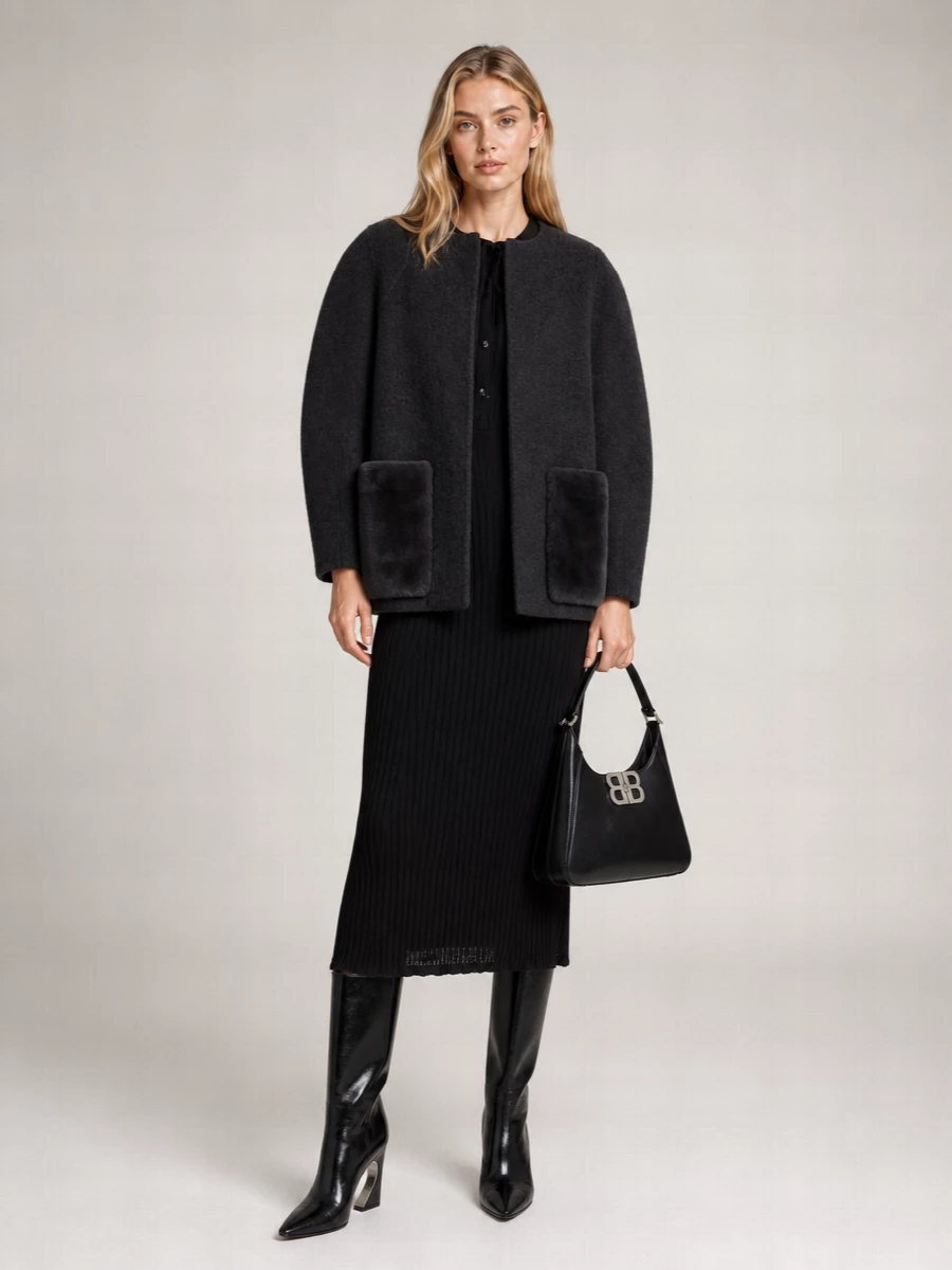 Fendi Wool Silk Cocoon Jacket