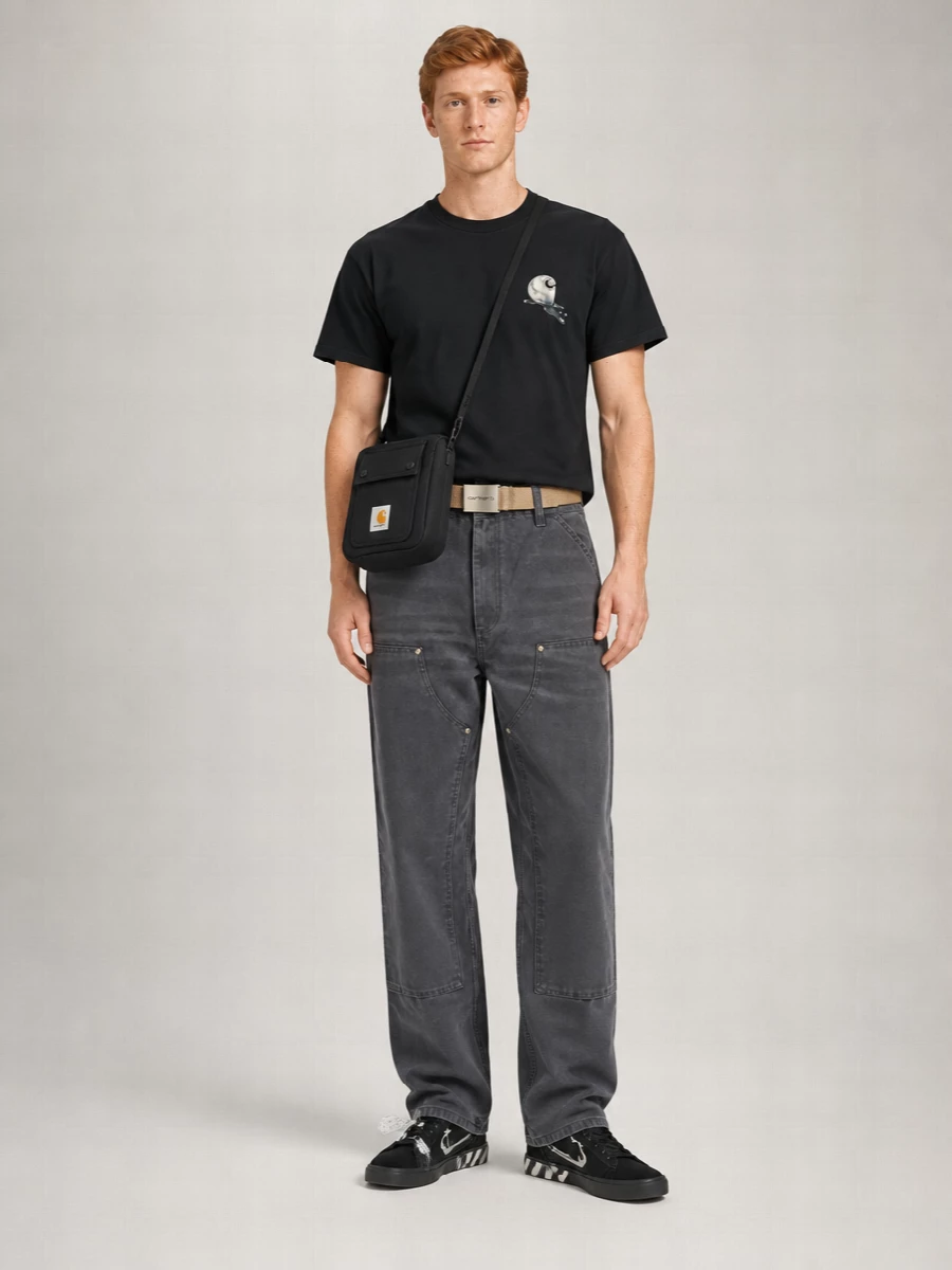 Carhartt Wip Ribbed Crew Neck Graphic Print Organic Cotton Loose Fit T-Shirt