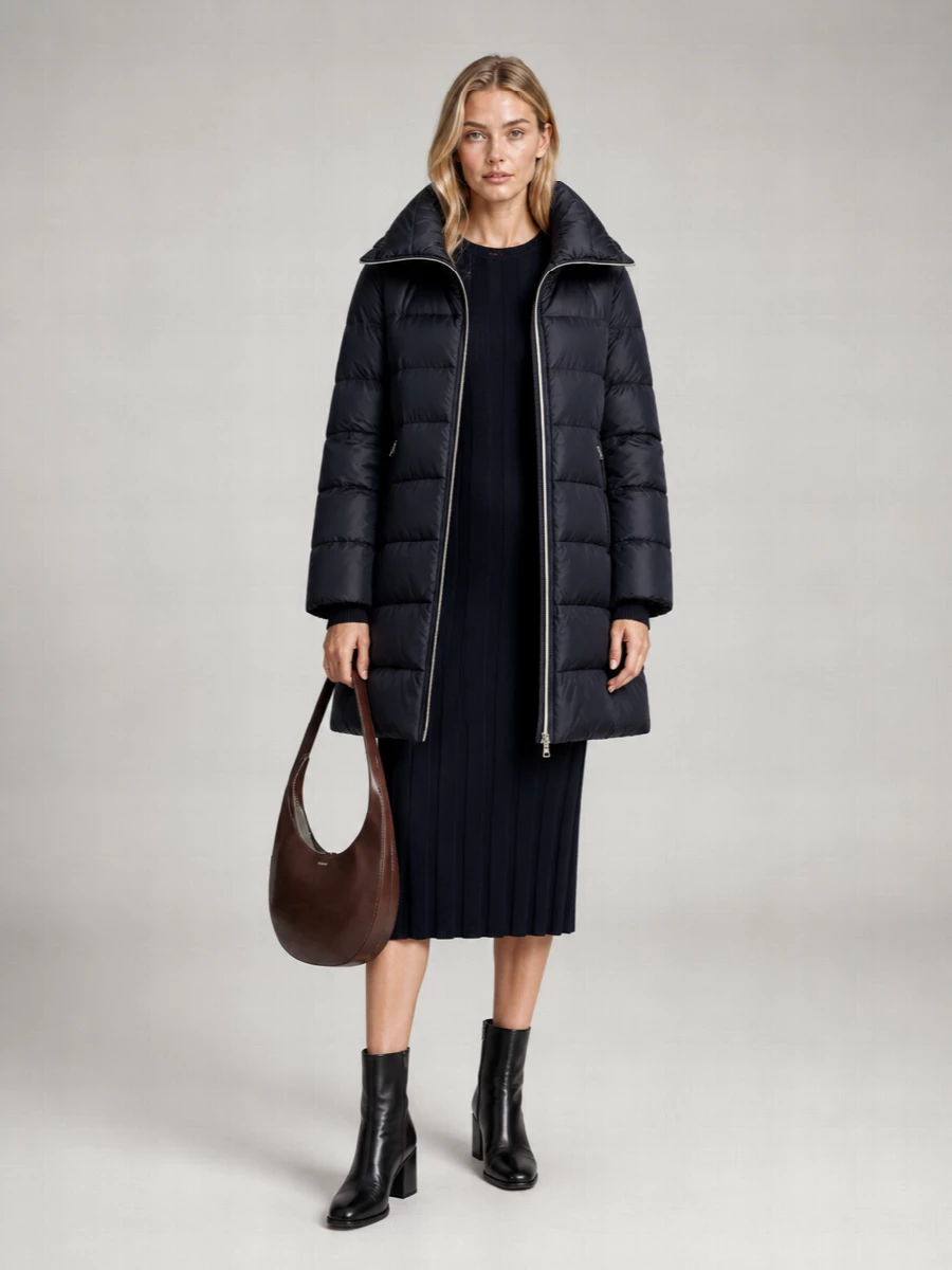 Herno Down A-Line Quilted Midi Jacket