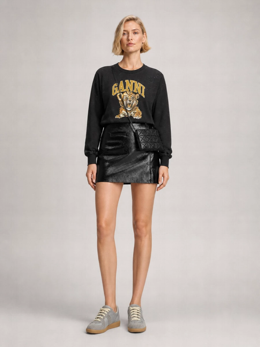 Ganni Tiger-Print Long-Sleeve T-Shirt