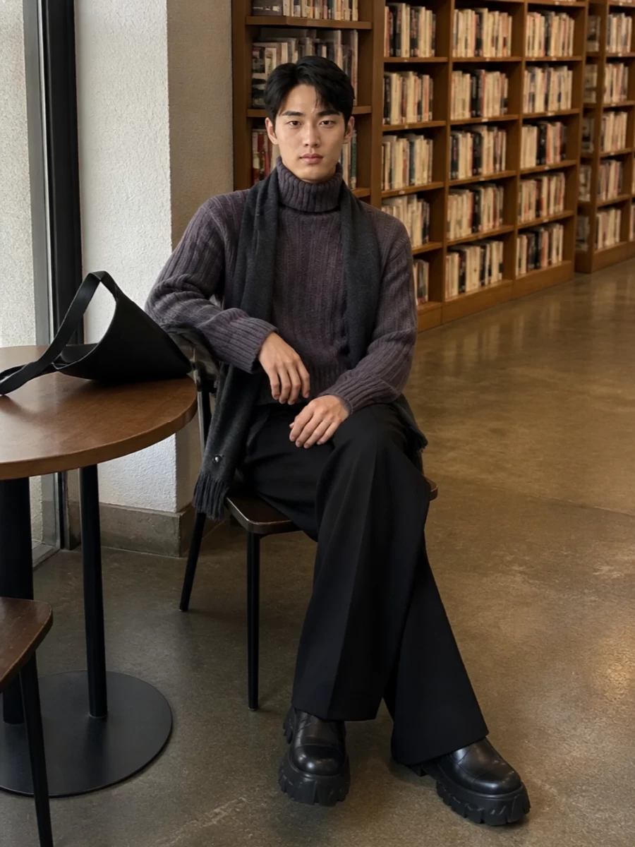 Rick owens knit wide leg trousers platform boots