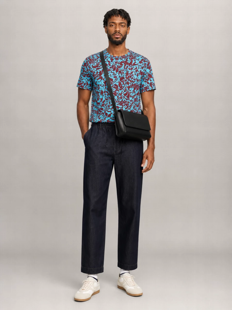 Dries Van Noten Printed Crew Neck Short Sleeve Shirt