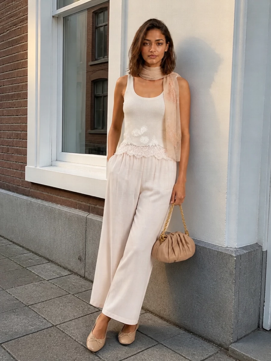 Ermanno scervino culottes lace tank outfit