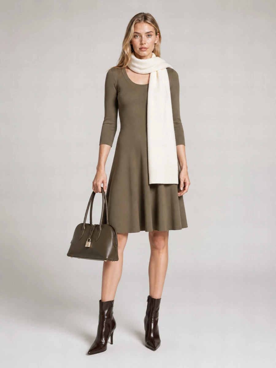 Stella Mccartney Compact Knit Fit And Flare Knee-Length Dress