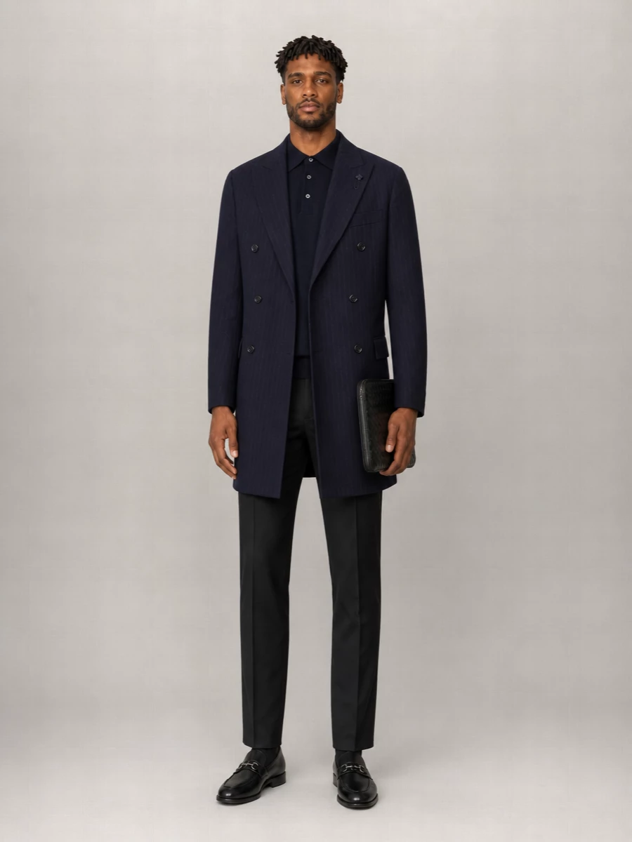 Lardini Virgin Wool Double Breasted Coat