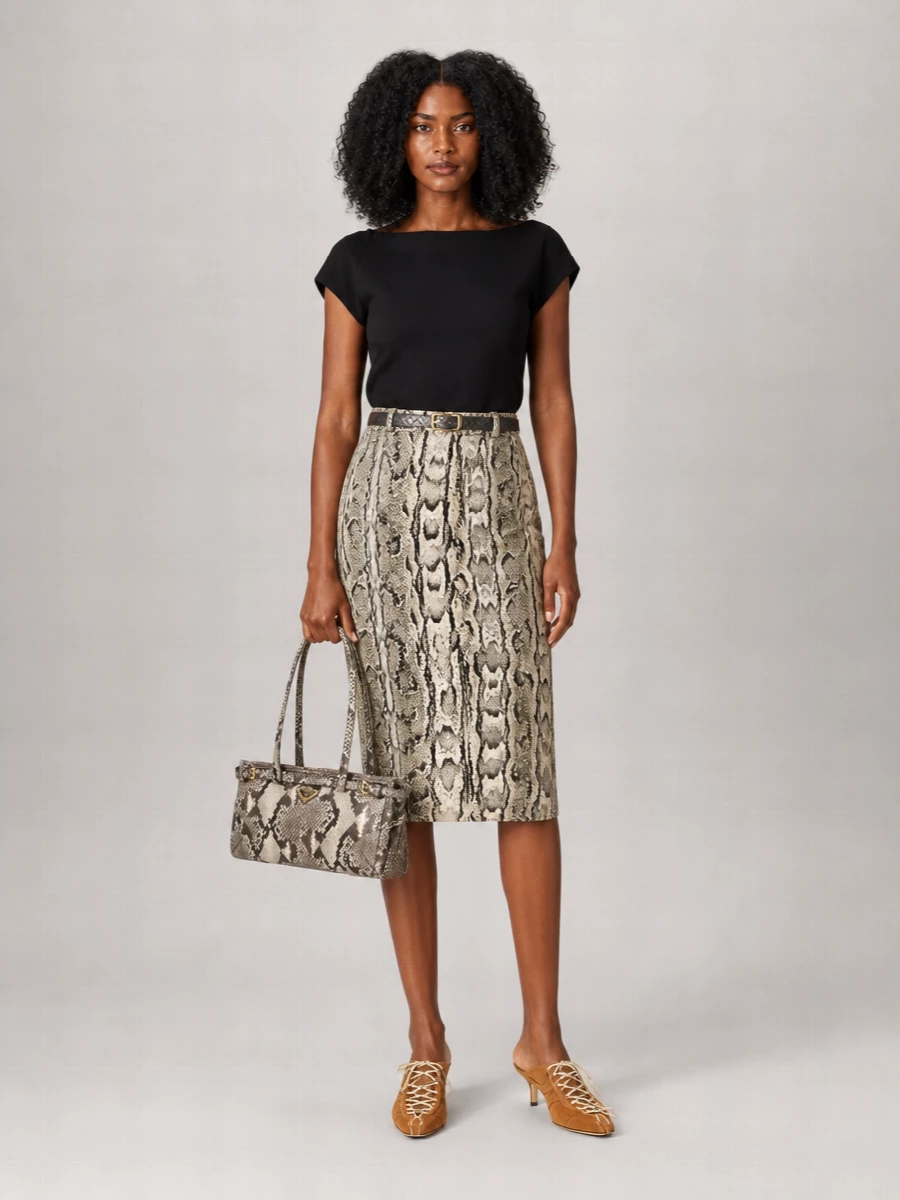 Prada Bonnie Medium Python Leather Shoulder Bag