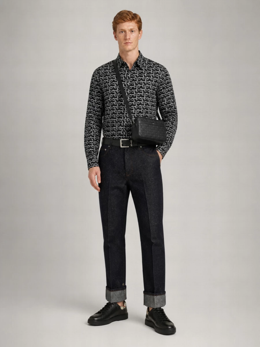 Burberry Silk Printed Oversized Shirt