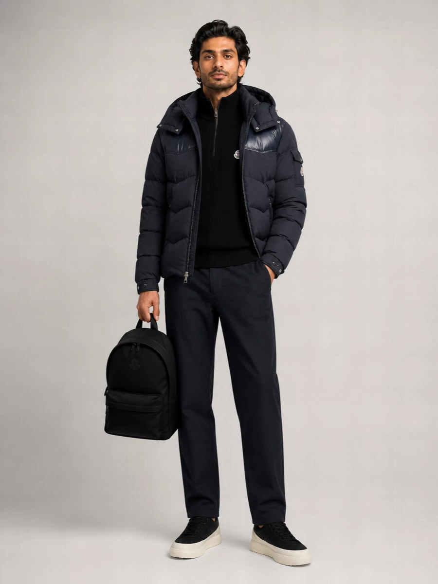 Moncler down hooded puffer jacket