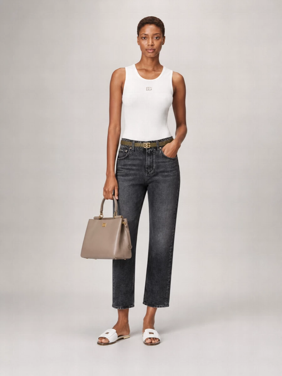 Dolce&Gabbana Ribbed Cotton Sleeveless Tank Top