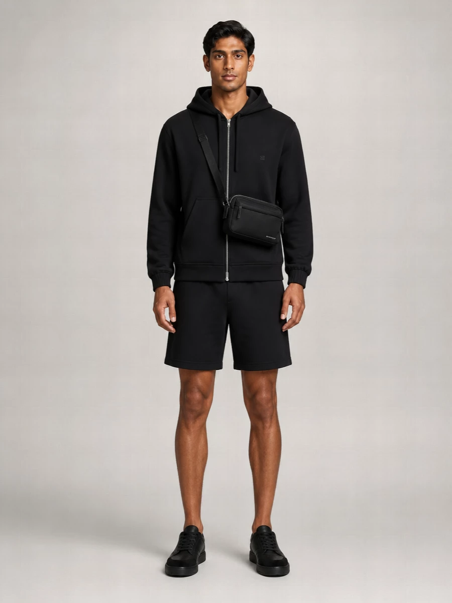 Givenchy Silk Wool Hooded Zip Sweatshirt