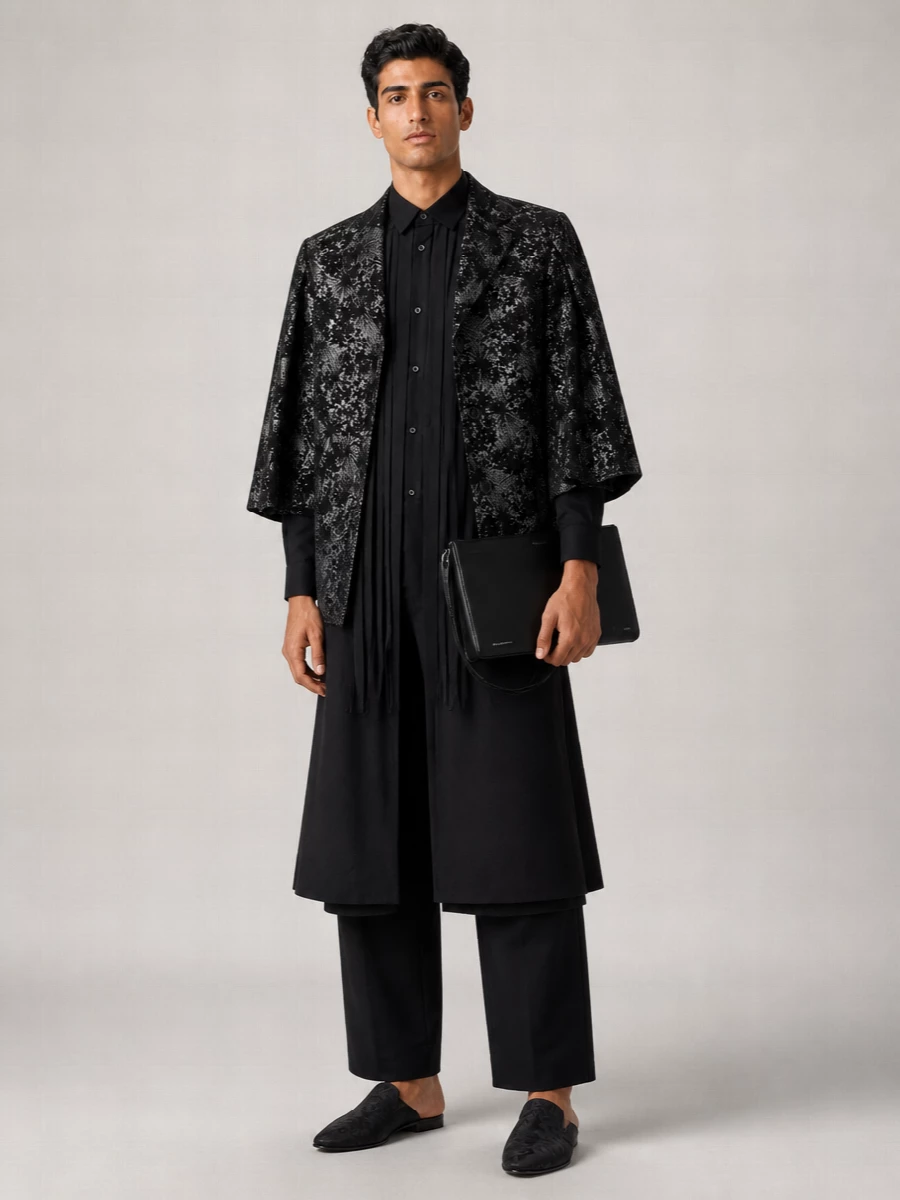 Comme des Garçons abstract jacquard single-breasted coat