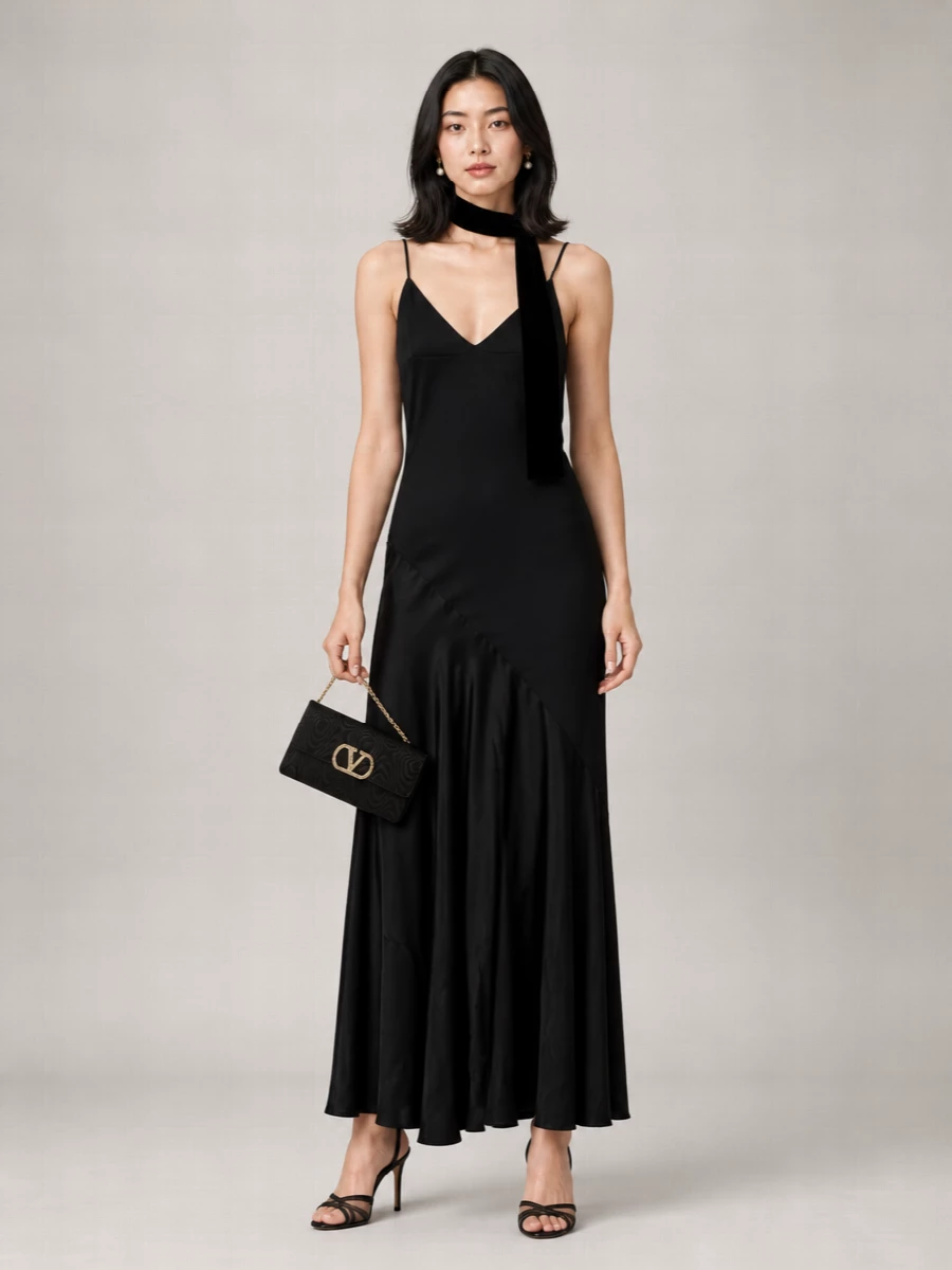 Alberta Ferretti Satin Maxi Dress