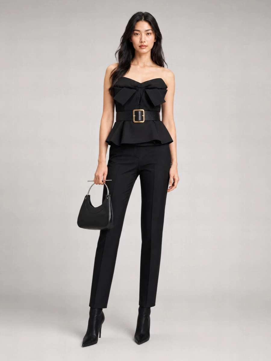 Mc Queen Silk Draped Off-The-Shoulder Bustier Top