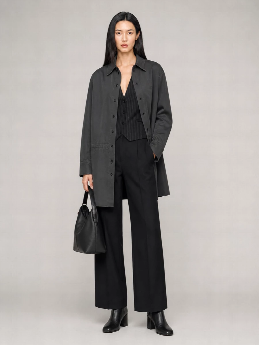 Mm6 Maison Margiela Cotton Gabardine Shirt Dress