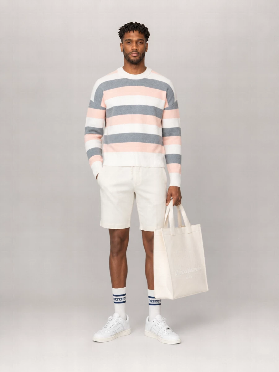 Ami Paris Alpaca Striped Crewneck Jumper