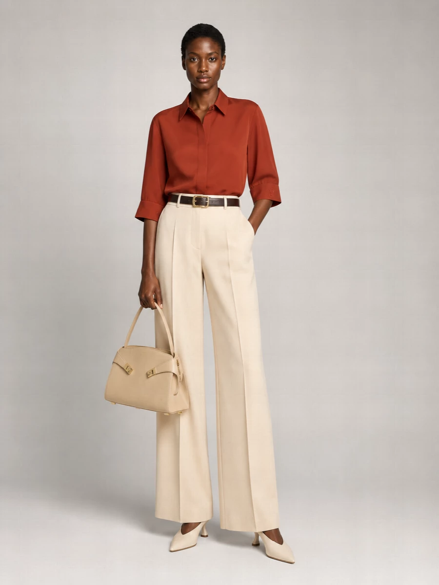 Alberta Ferretti Silk Relaxed-Fit Three-Quarter-Sleeve Shirt