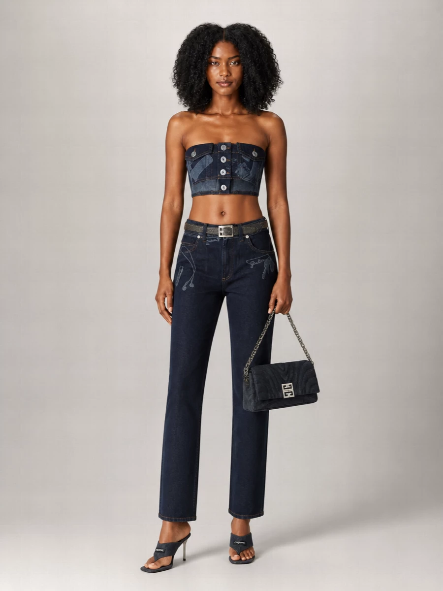 Jean Paul Gaultier Low-Rise Straight-Leg Jeans