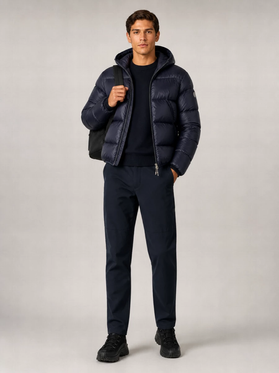 Moncler down hooded quilted puffer jacket