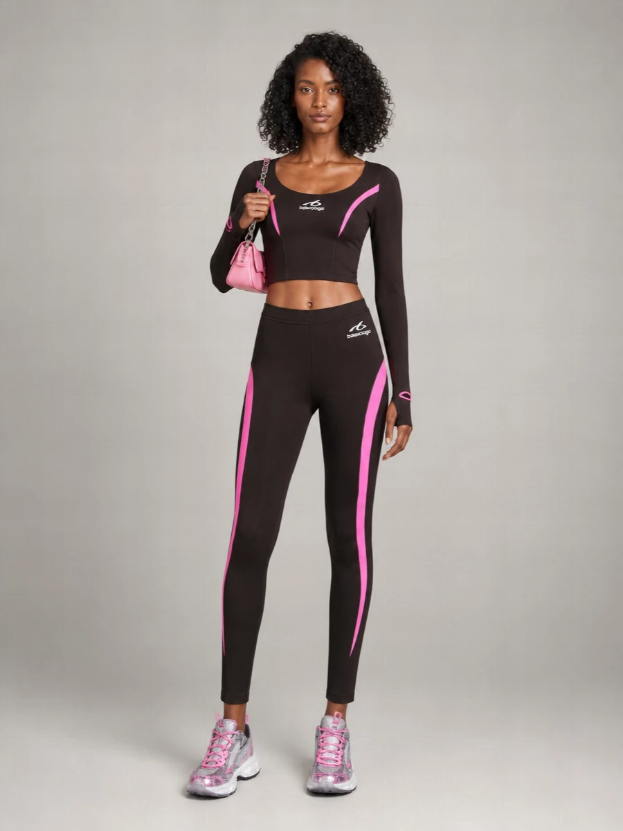 Balenciaga Long-Sleeve Fitted Technical Top