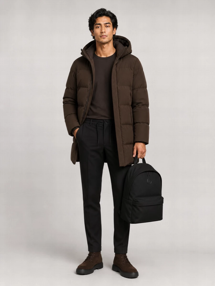 Herno quilted down hooded padded coat