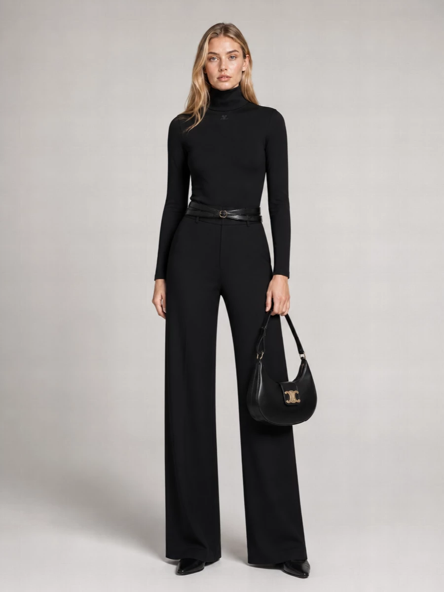 Courrèges Viscose Mockneck Long-Sleeve Bodysuit