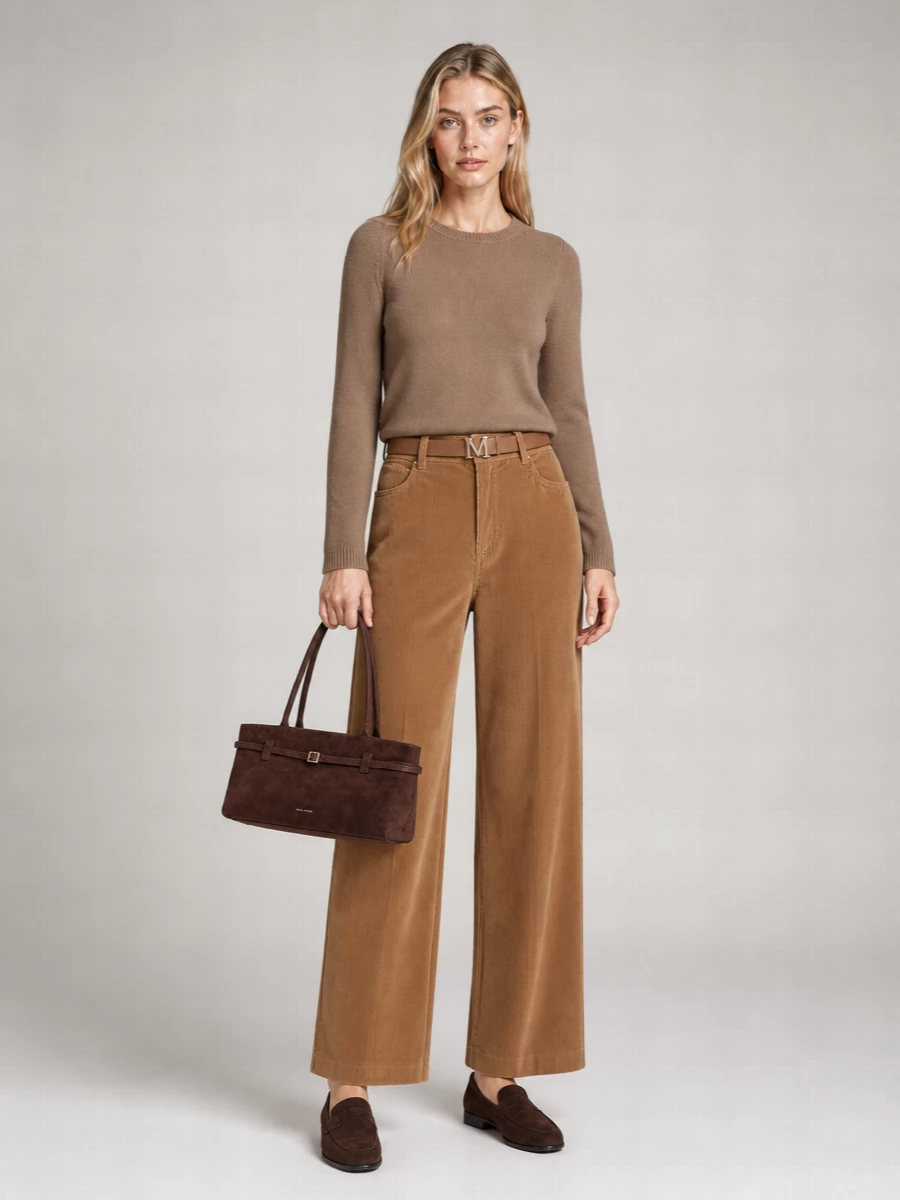 S Max Mara Corduroy Wide-Leg Straight-Leg Trousers
