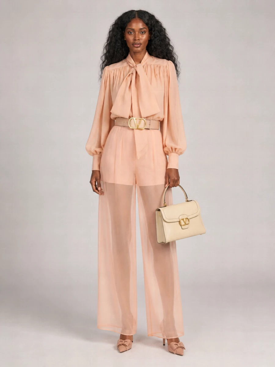 Alberta Ferretti Silk Wide-Leg Trousers