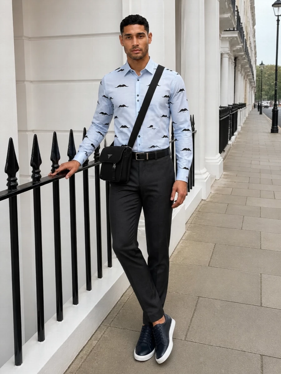 Dolce gabbana moustache shirt charcoal trousers