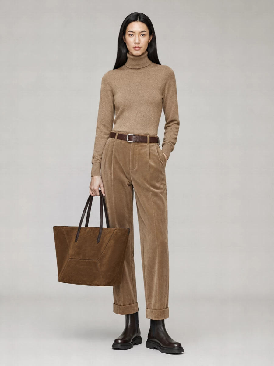 Brunello Cucinelli Cashmere-Blend Ankle-Length Tailored Trousers