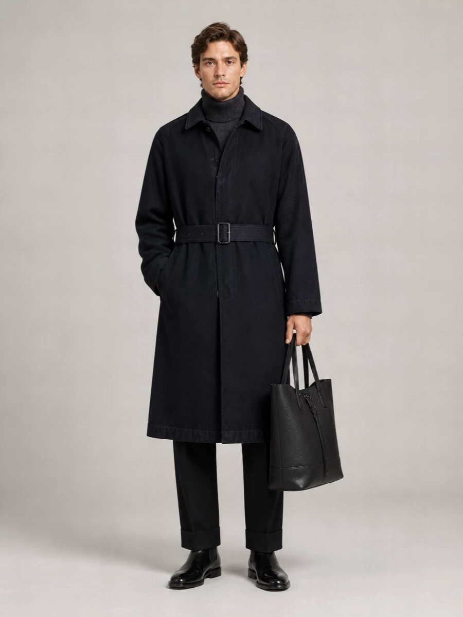 Maison Margiela Virgin Wool Single Breasted Trench Coat