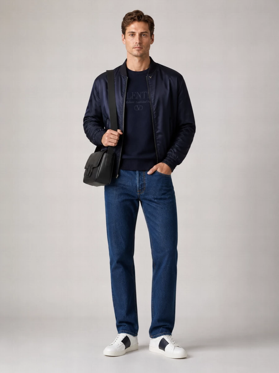 Valentino Nylon Oversized Bomber Jacket