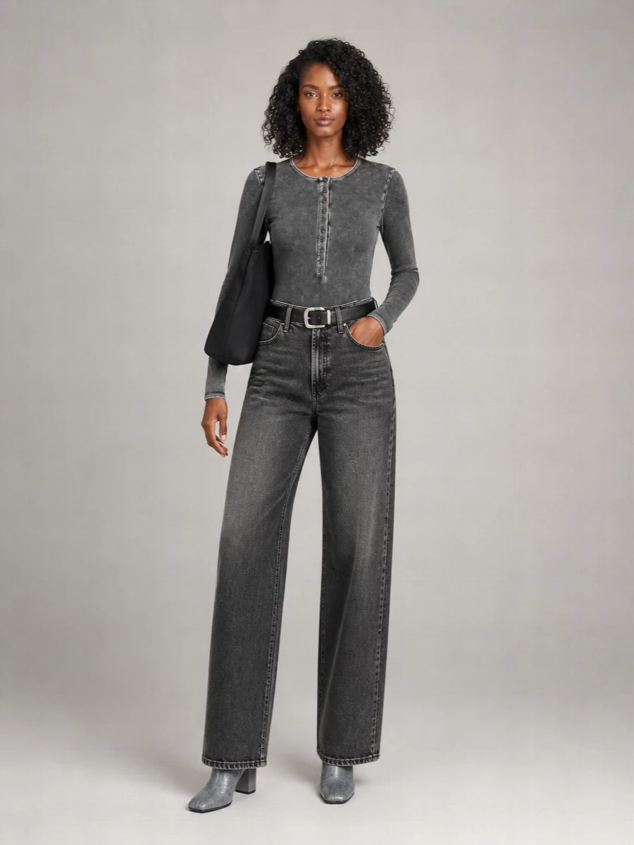 Mother Denim High-Rise Flared Wide-Leg Jeans