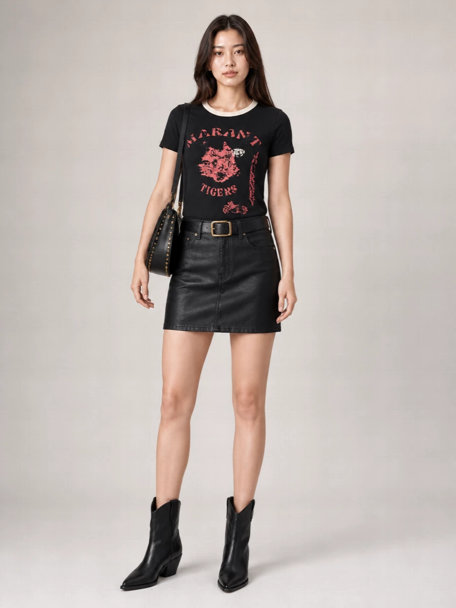 Isabel Marant Etoile Linen Graphic-Print T-Shirt