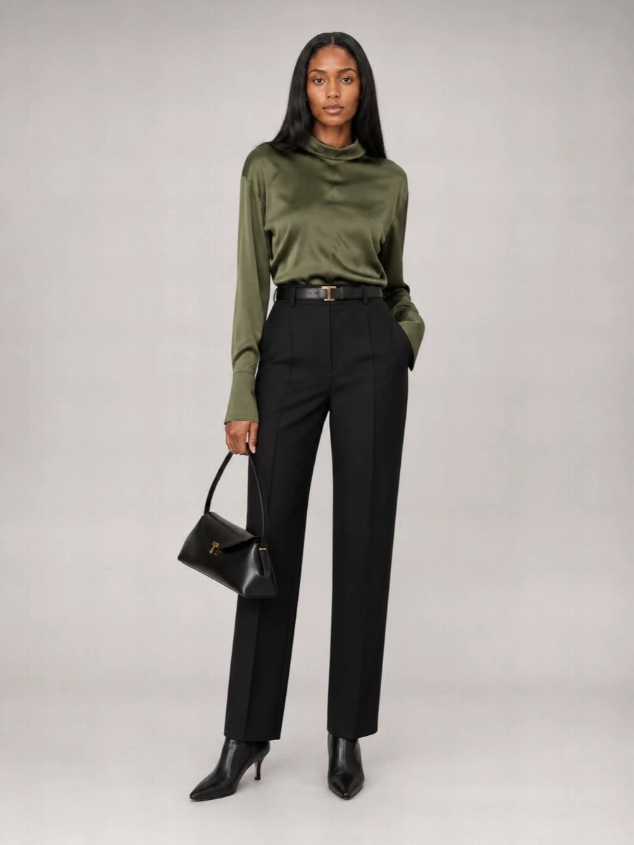 Totême gathered satin blouse